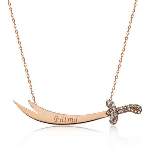 Name: Personalized Zulfikar Sword Women's Silver Necklace
