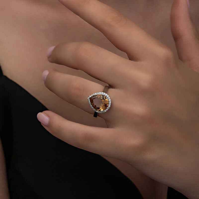 Zultanit Drop Women's Silver Ring