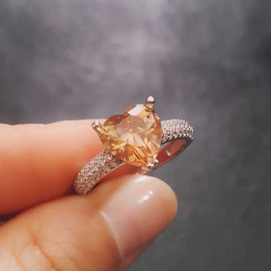 Heart-Shaped Women's Silver Ring