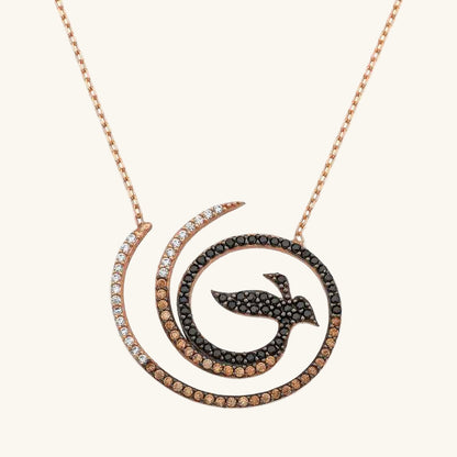 Emerald Phoenix Women's Silver Necklace