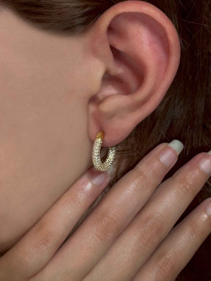 Dazzle Hoops Silver Earrings