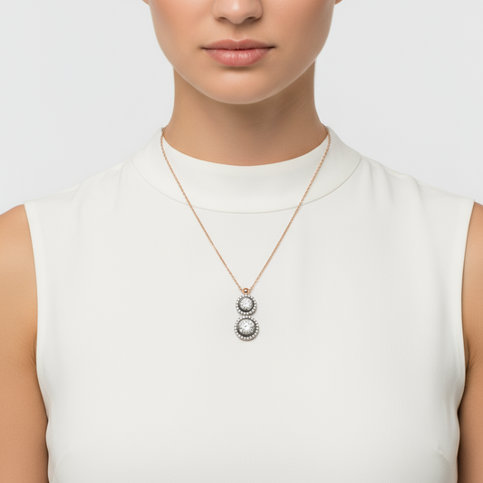 Diamantmodell Damen Silber Halskette