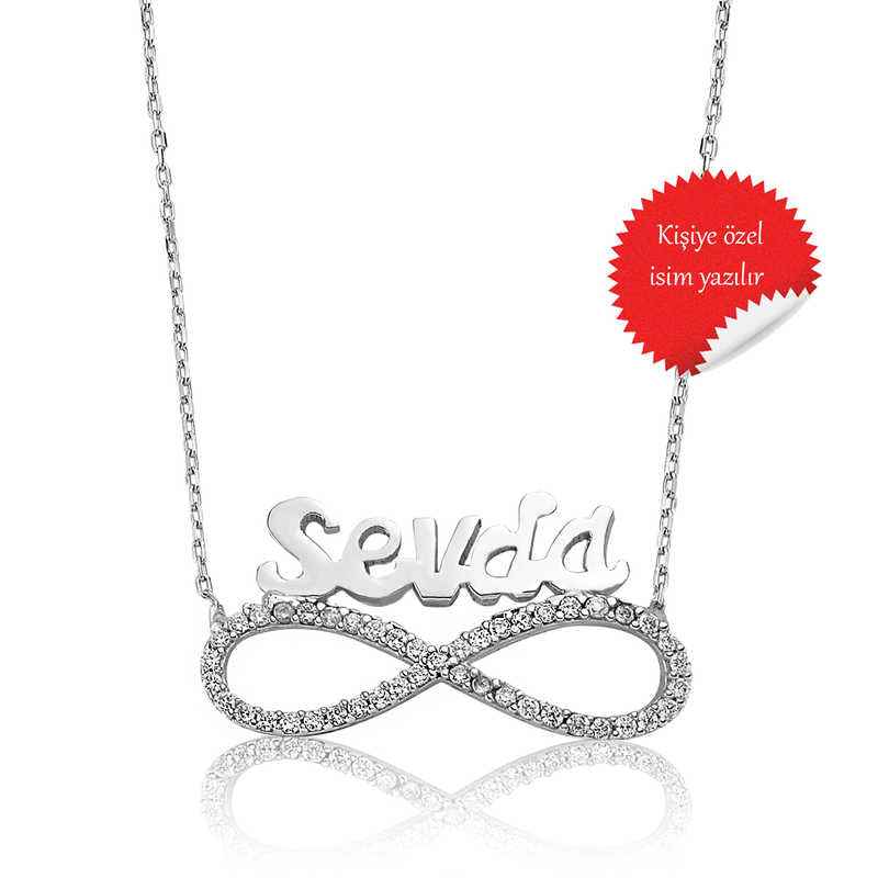 Name Engraved Infinity Women's Silver Necklace