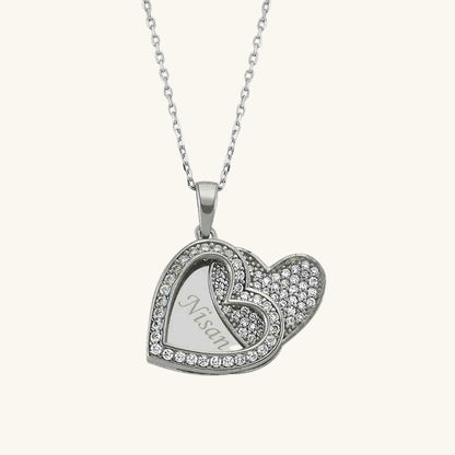 Name Engraved Heart Women's Silver Necklace