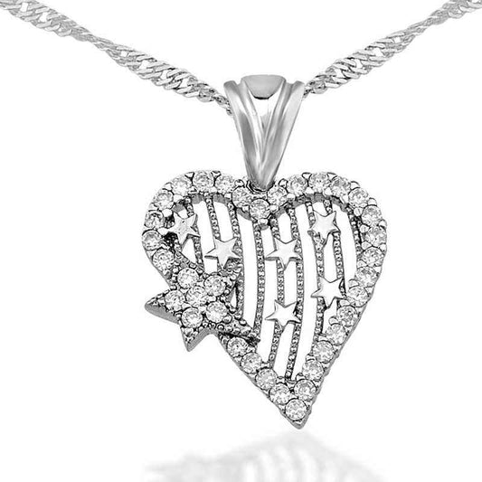 Heart Star Women's Silver Necklace