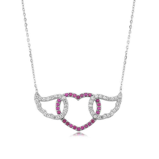 Winged Heart Women's Silver Pendant