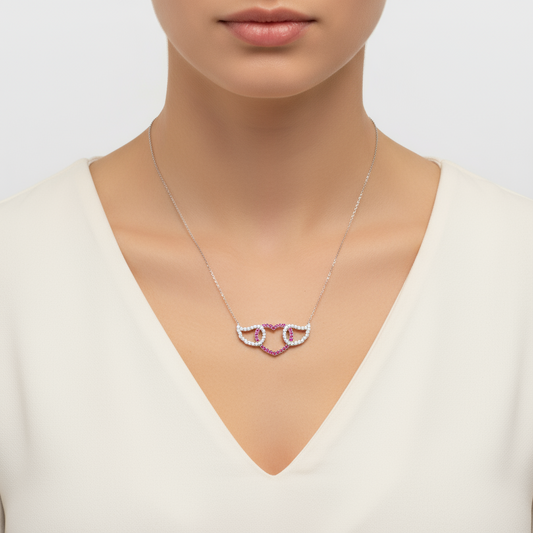 Winged Heart Women's Silver Necklace