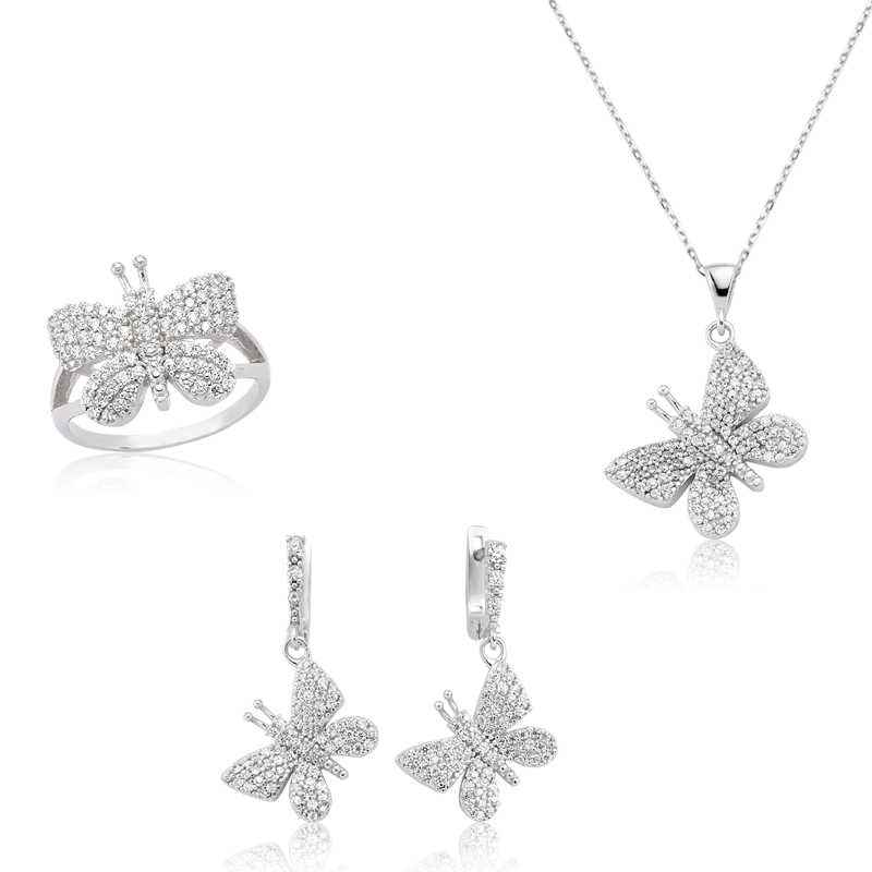 Butterfly Women's Silver Set