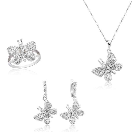 Butterfly Women's Silver Set