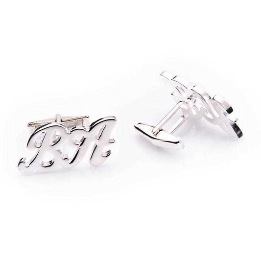 Custom Letter Silver Cufflinks