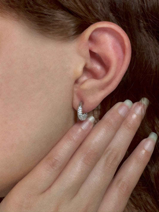 Dazzle Mini Hoops Silver Earrings