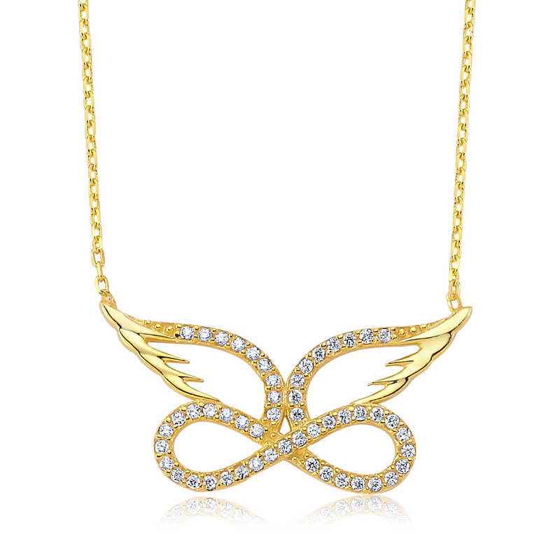 Angel Wing Infinity Women's Silver Necklace