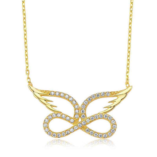 Angel Wing Infinity Women's Silver Necklace