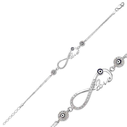 Infinity Love Women's Silver Bracelet