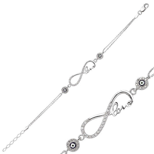 Bracelet en argent pour femme Love Infinity