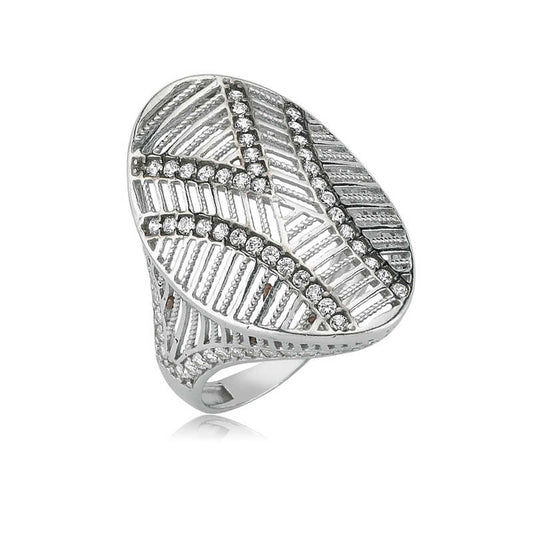 Bague ovale en argent pour femme 