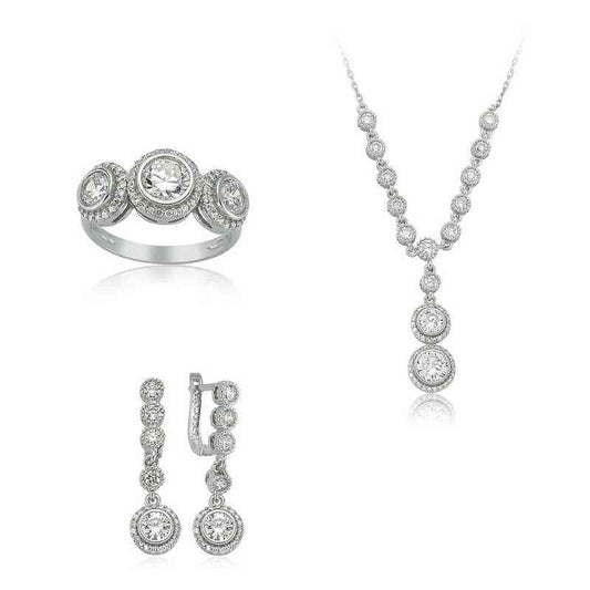 White Stone Waterway Women's Silver Set