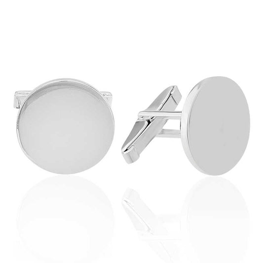 Round Silver Cufflink