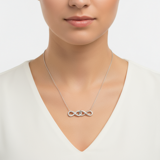 Unendliche Liebe Damen Silber Halskette