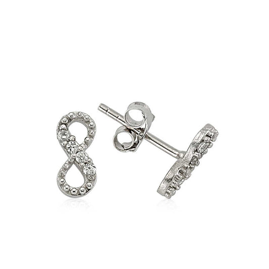 Spiked Infinity Silver Earrings