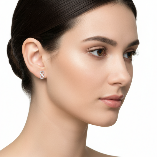 Spiked Infinity Silver Earrings