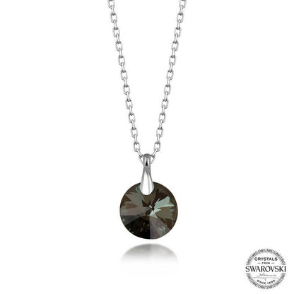 Collier en argent pour femme avec cristal Swarovski Iris Green Stone