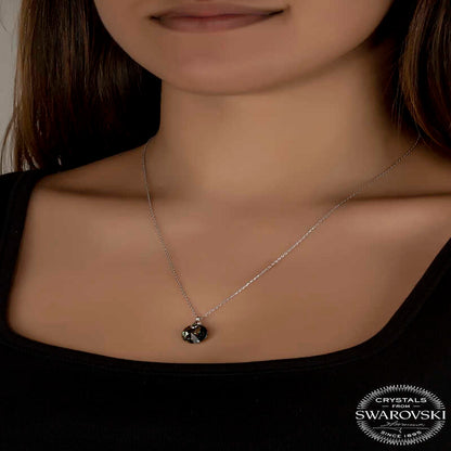 Collier en argent pour femme avec cristal Swarovski Iris Green Stone