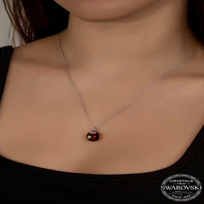 Collier en argent pour femme avec cristal Swarovski marron