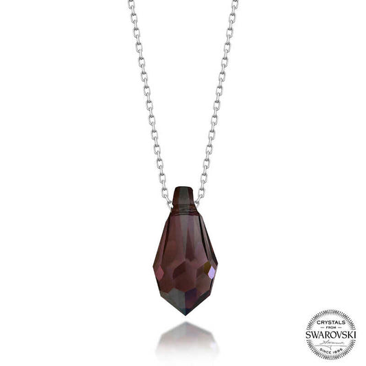 Collier en argent pour femme avec pierre d'améthyste en cristal Swarovski