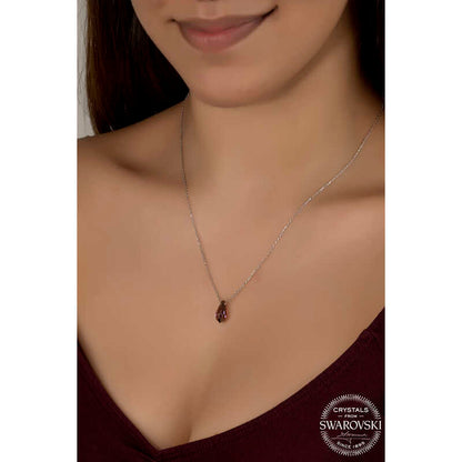 Collier en argent pour femme avec pierre d'améthyste en cristal Swarovski