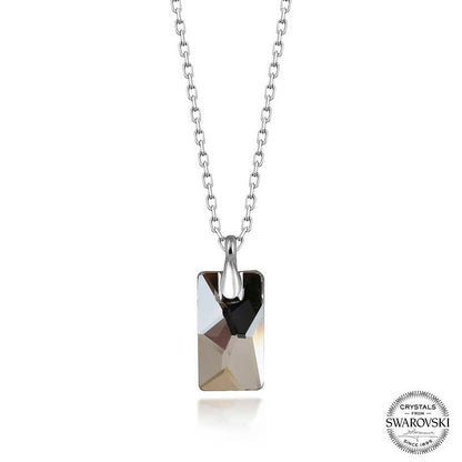 Collier en argent pour femme avec baguette en cristal Swarovski