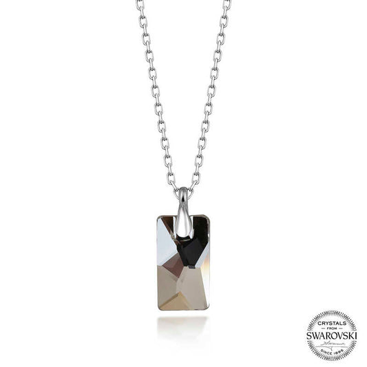 Collier en argent pour femme avec baguette en cristal Swarovski