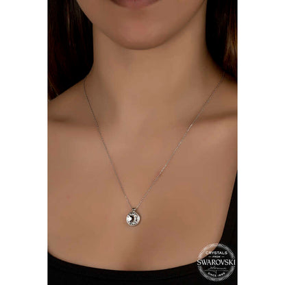 Collier en argent pour femme avec cadre en cristal Swarovski