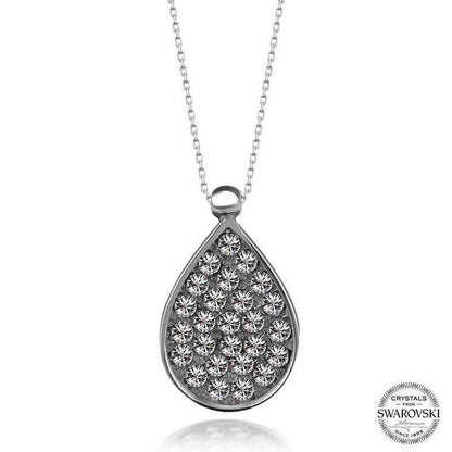 Swarovski Crystal Stone Drop Women's Silver Necklace