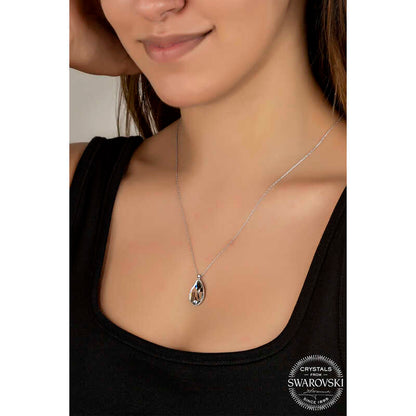 Collier en argent pour femme avec pendentif en cristal Swarovski