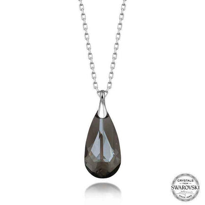 Swarovski Crystal Stone Drop Women's Silver Necklace