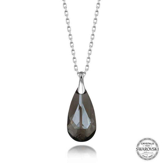 Swarovski Crystal Stone Drop Women's Silver Necklace