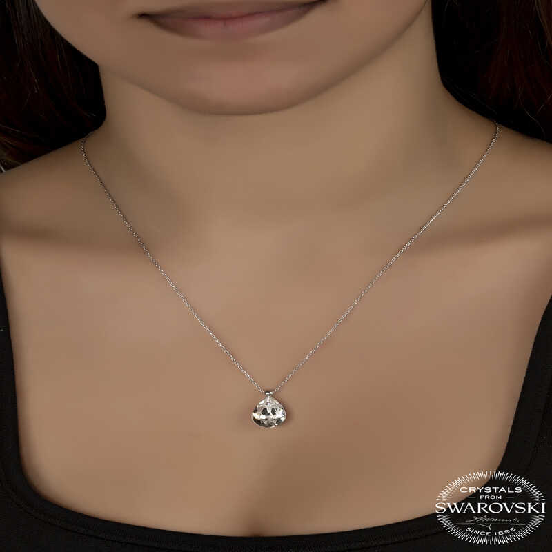 Collier en argent pour femme avec pendentif en cristal Swarovski