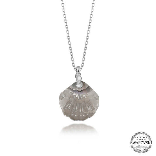 Collier femme en argent avec coquillage en cristal Swarovski