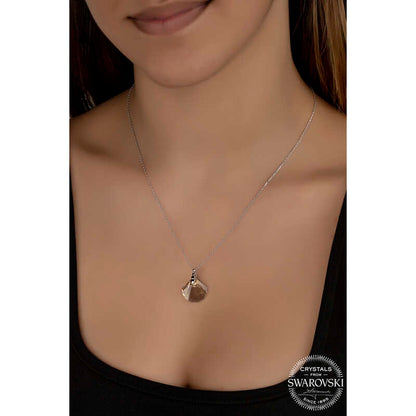 Collier femme en argent avec coquillage en cristal Swarovski