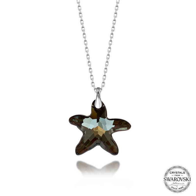 Swarovski Crystal Starfish Women's Silver Necklace