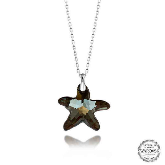 Swarovski Crystal Starfish Women's Silver Necklace