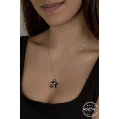 Swarovski Crystal Starfish Women's Silver Necklace