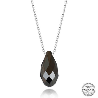 Collier en argent pour femme avec pierre de cristal Swarovski taille goutte