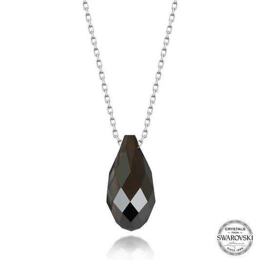Collier en argent pour femme avec pierre de cristal Swarovski taille goutte