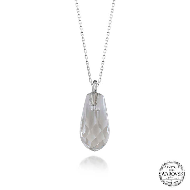 Collier en argent pour femme avec pierre de cristal Swarovski taille goutte
