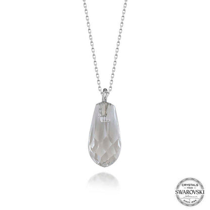 Collier en argent pour femme avec pierre de cristal Swarovski taille goutte