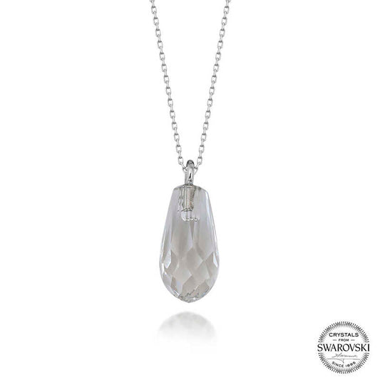 Collier en argent pour femme avec pierre de cristal Swarovski taille goutte