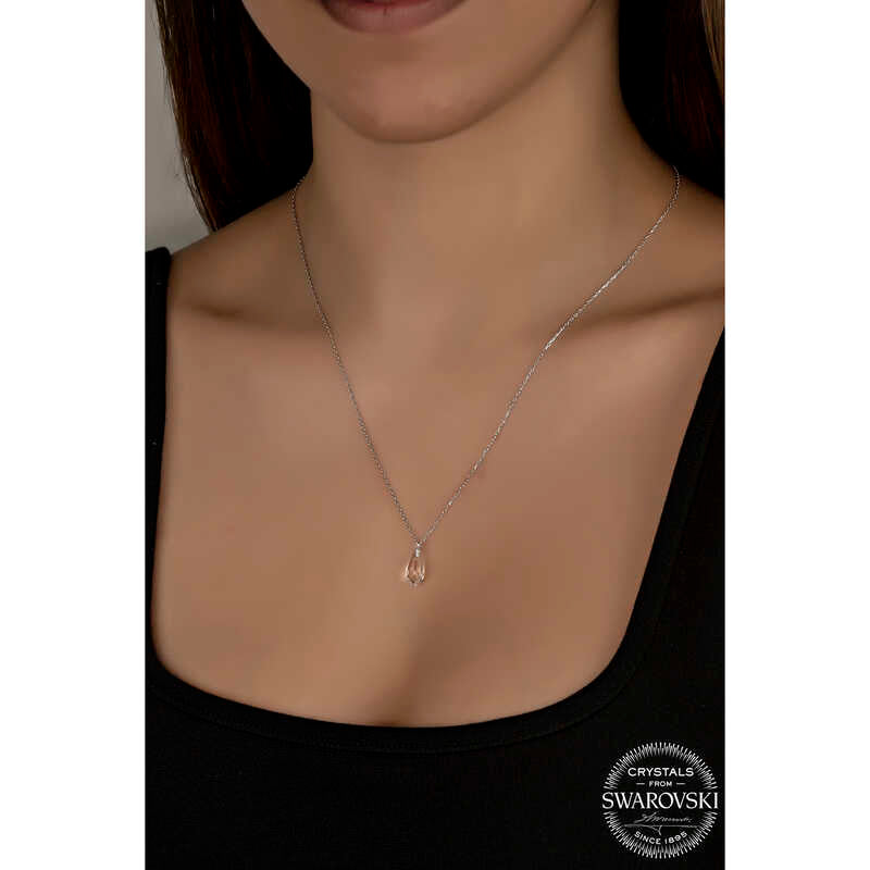 Collier en argent pour femme avec pierre de cristal Swarovski taille goutte