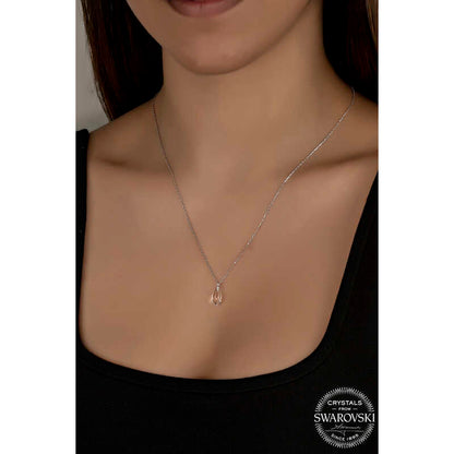 Collier en argent pour femme avec pierre de cristal Swarovski taille goutte